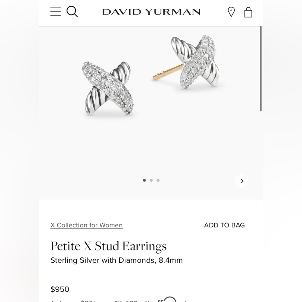David Yurman petite stud X earrings